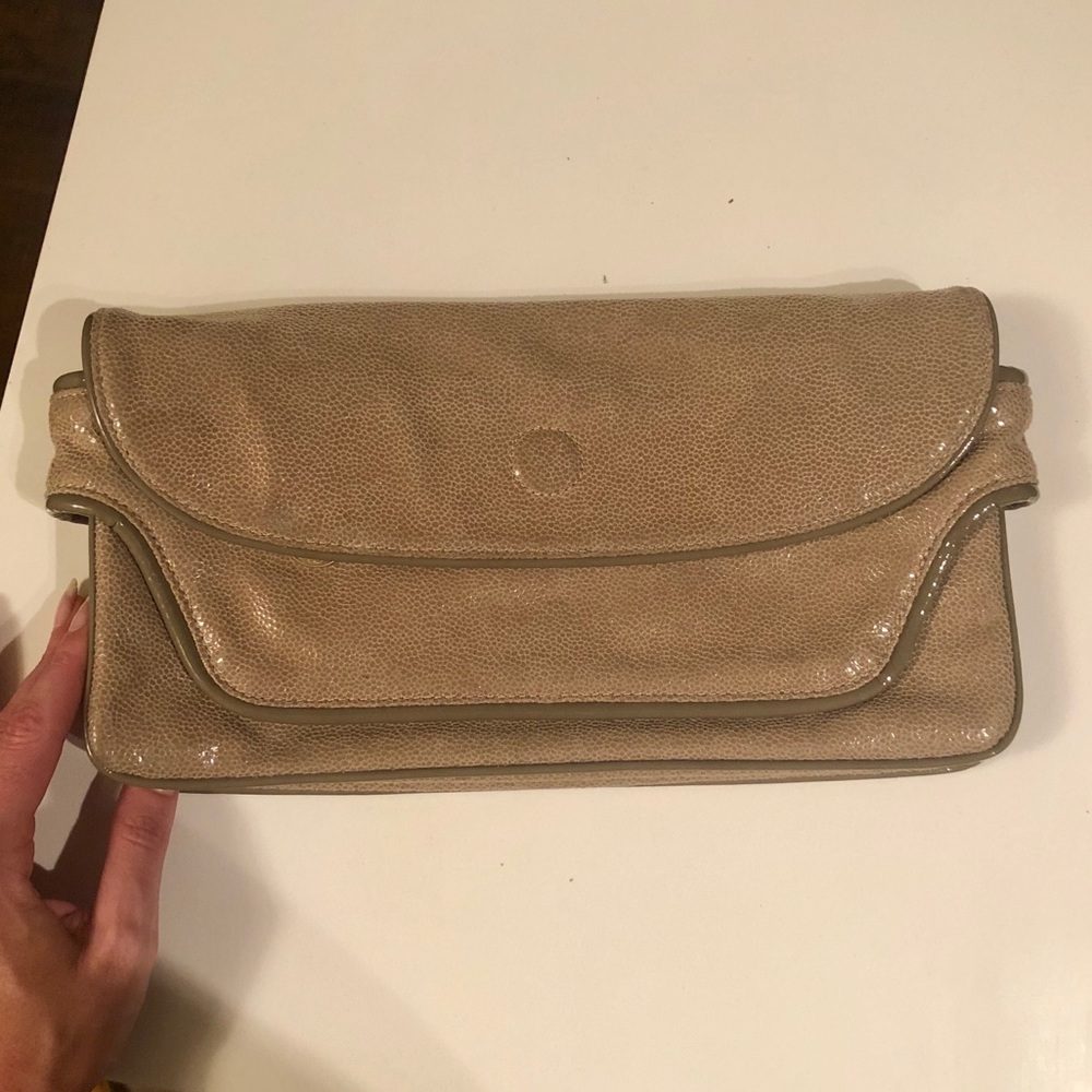 Stella McCartney Vegan Leather Cream Clutch